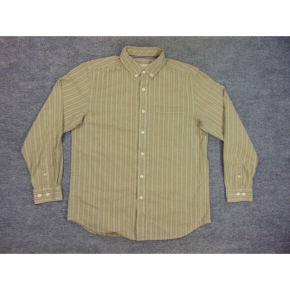 Territory Ahead Shirt Mens Large Gray Green Stripe Floral Button Down Collar - Picture 2 of 8